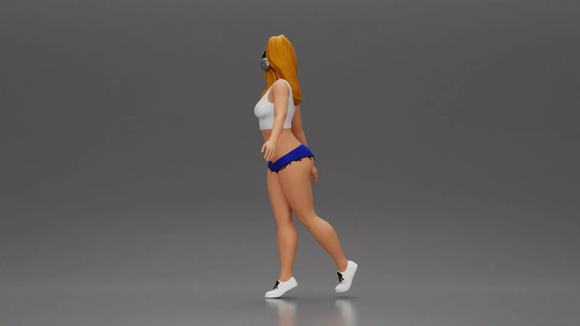 Girl embracing freedom rhythm grace and herself fully 3D print model_4