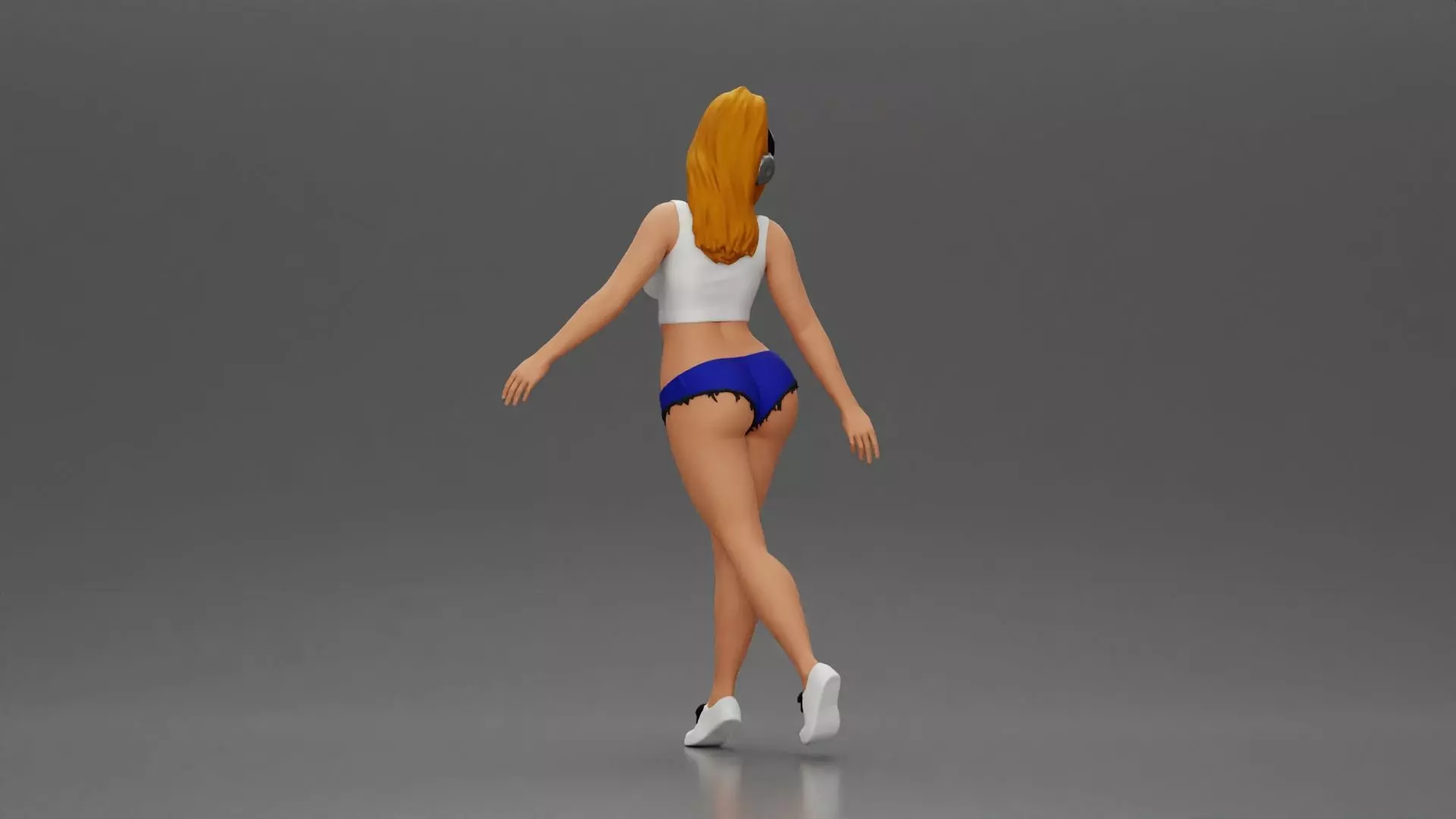 Girl embracing freedom rhythm grace and herself fully 3D print model_3