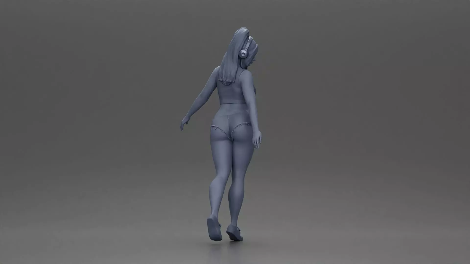 Girl embracing freedom rhythm grace and herself fully 3D print model_8