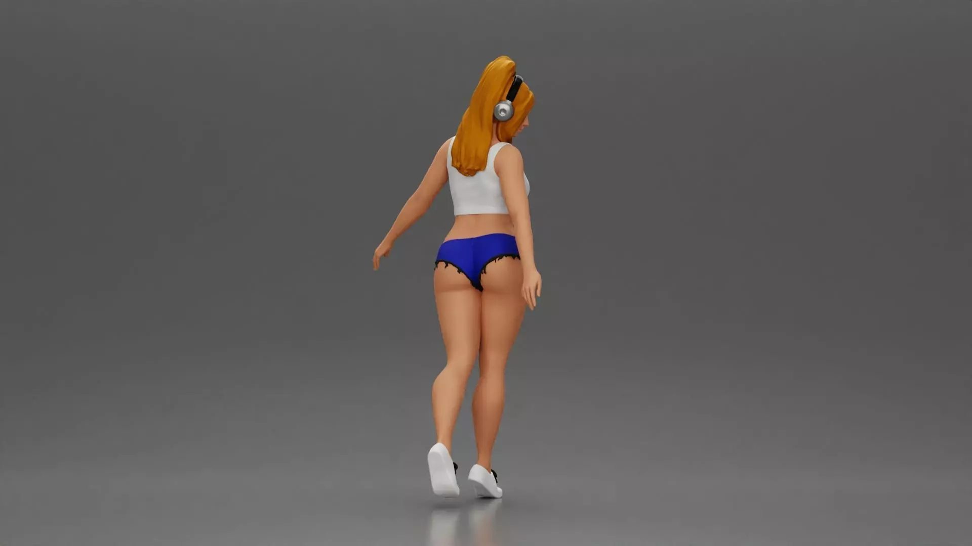 Girl embracing freedom rhythm grace and herself fully 3D print model_2