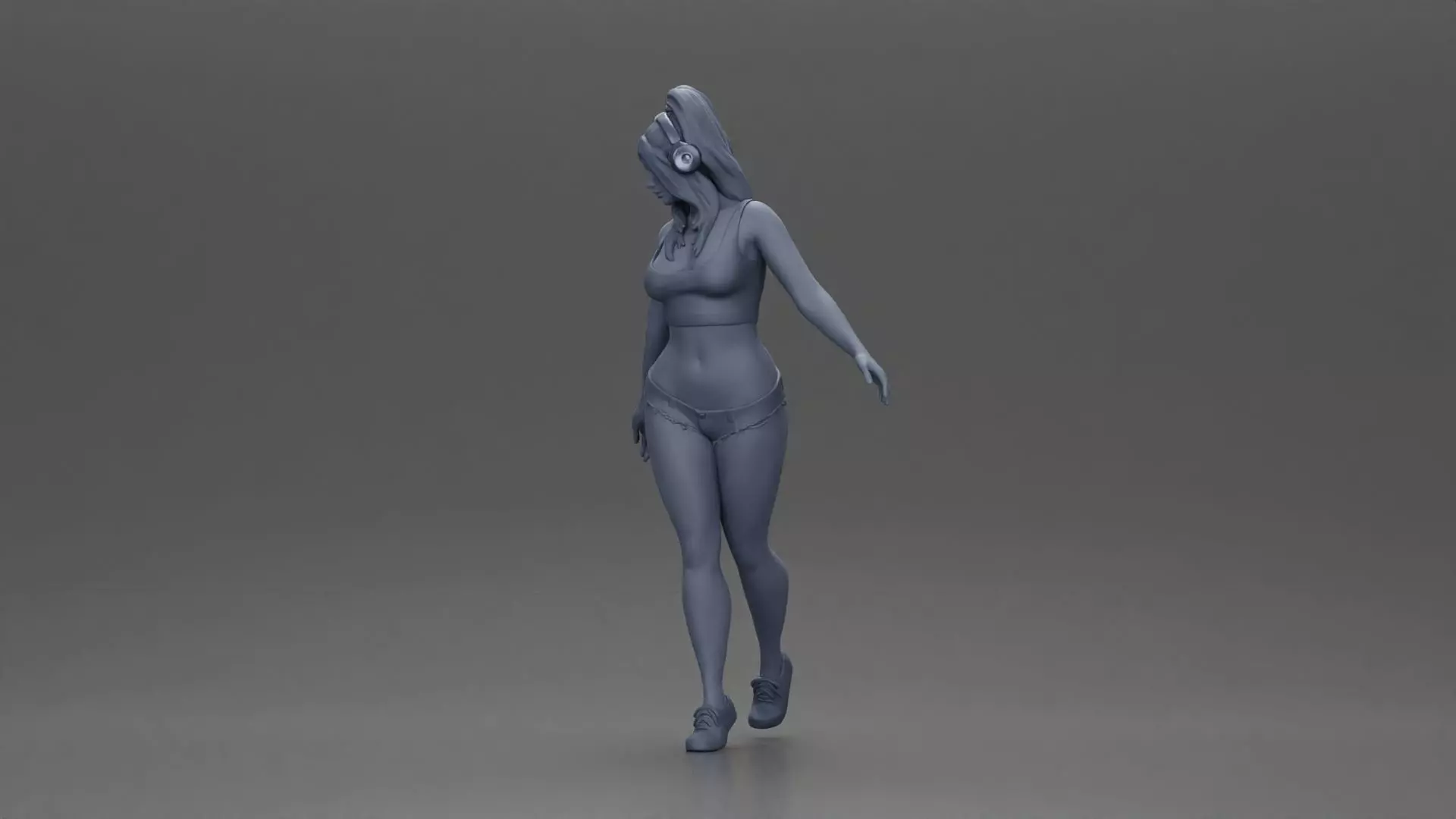 Girl embracing freedom rhythm grace and herself fully 3D print model_11