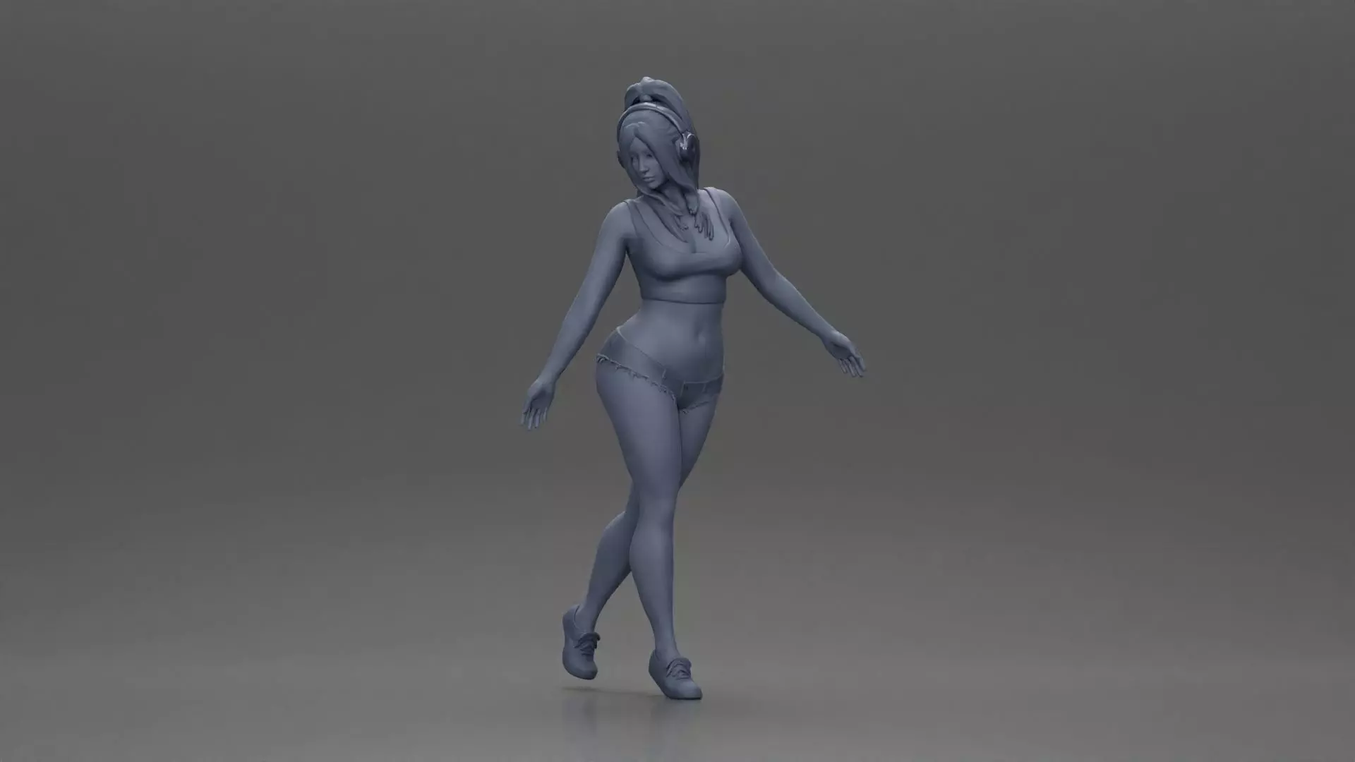 Girl embracing freedom rhythm grace and herself fully 3D print model_6