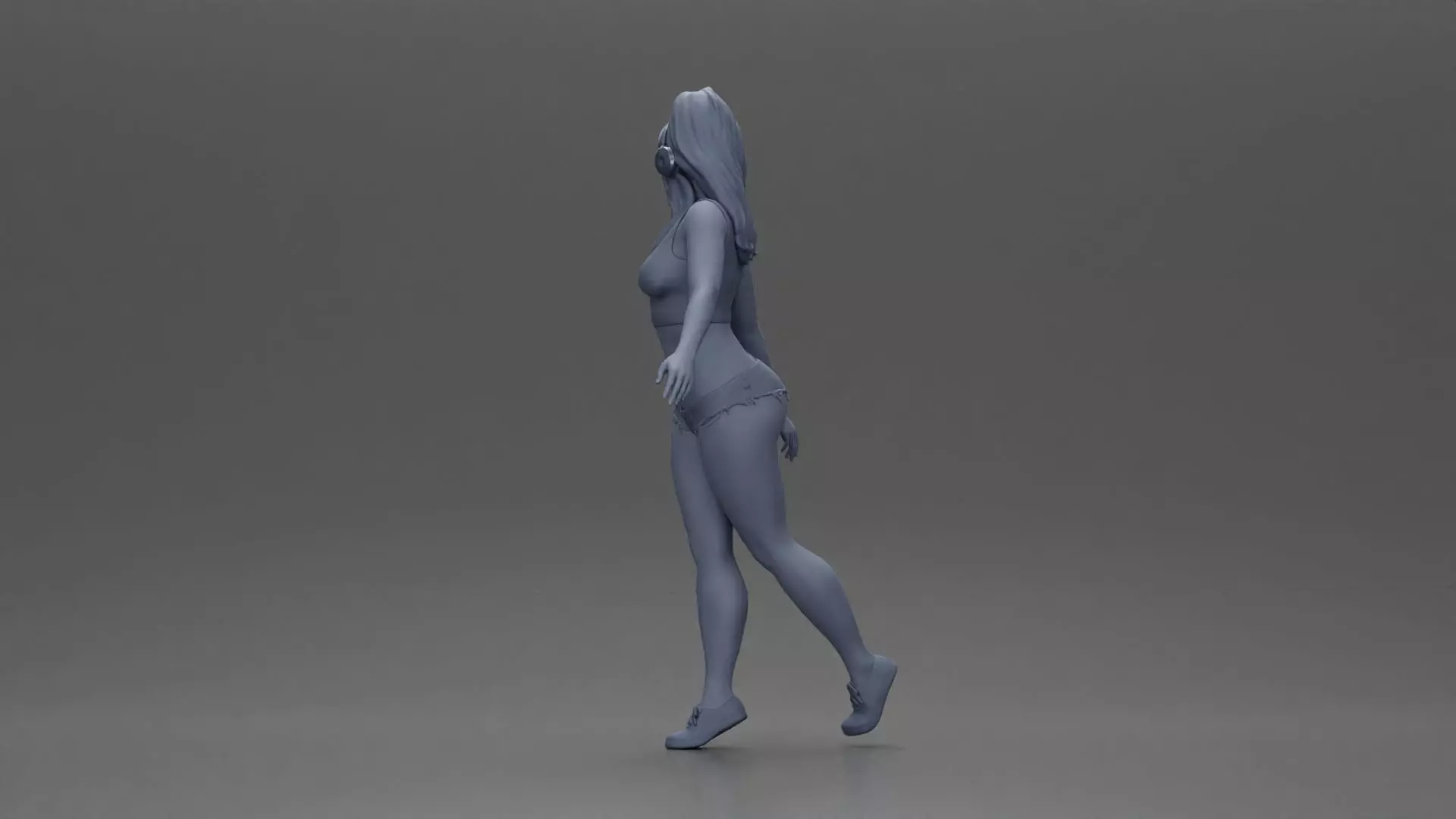 Girl embracing freedom rhythm grace and herself fully 3D print model_10