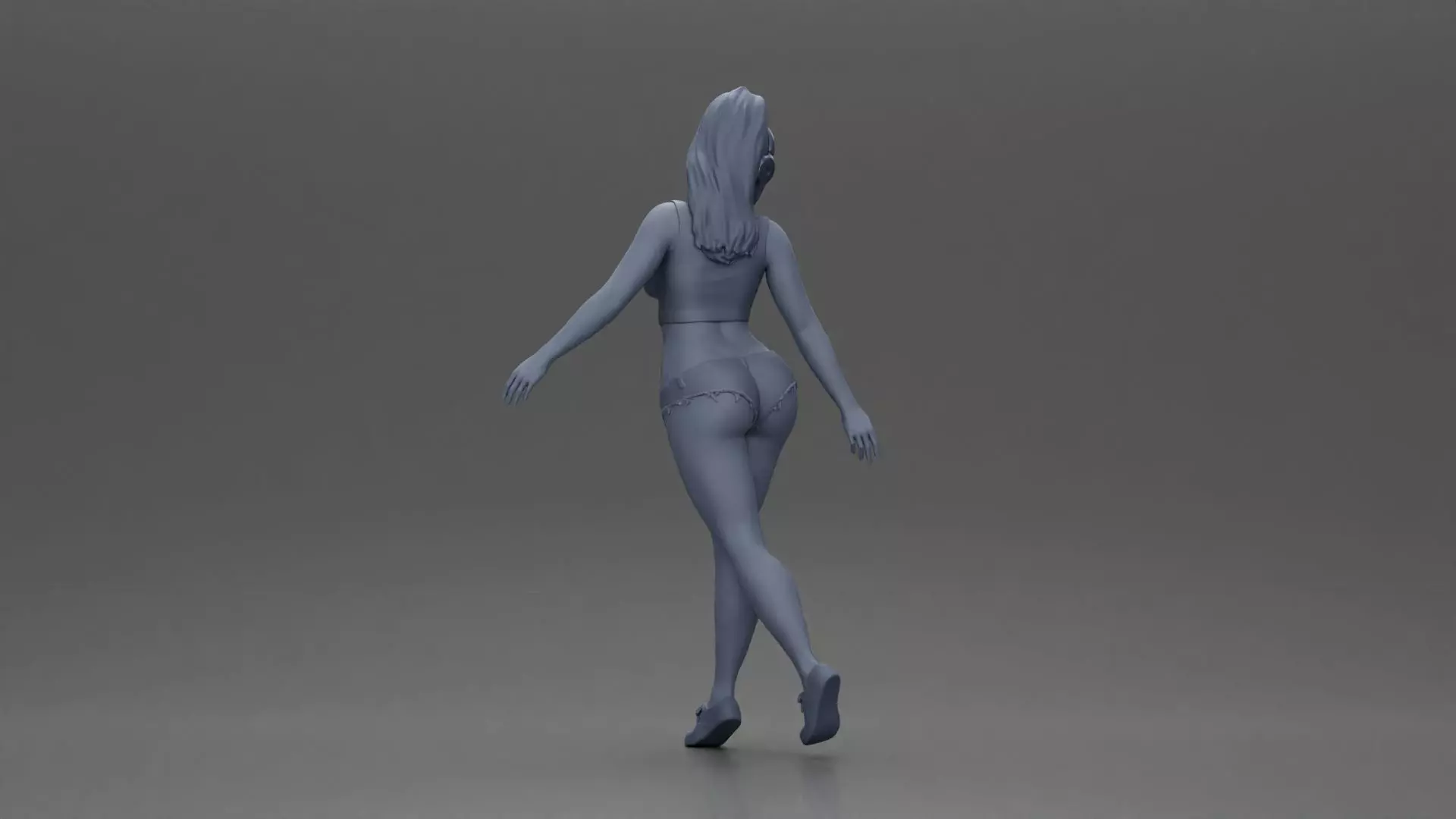 Girl embracing freedom rhythm grace and herself fully 3D print model_9