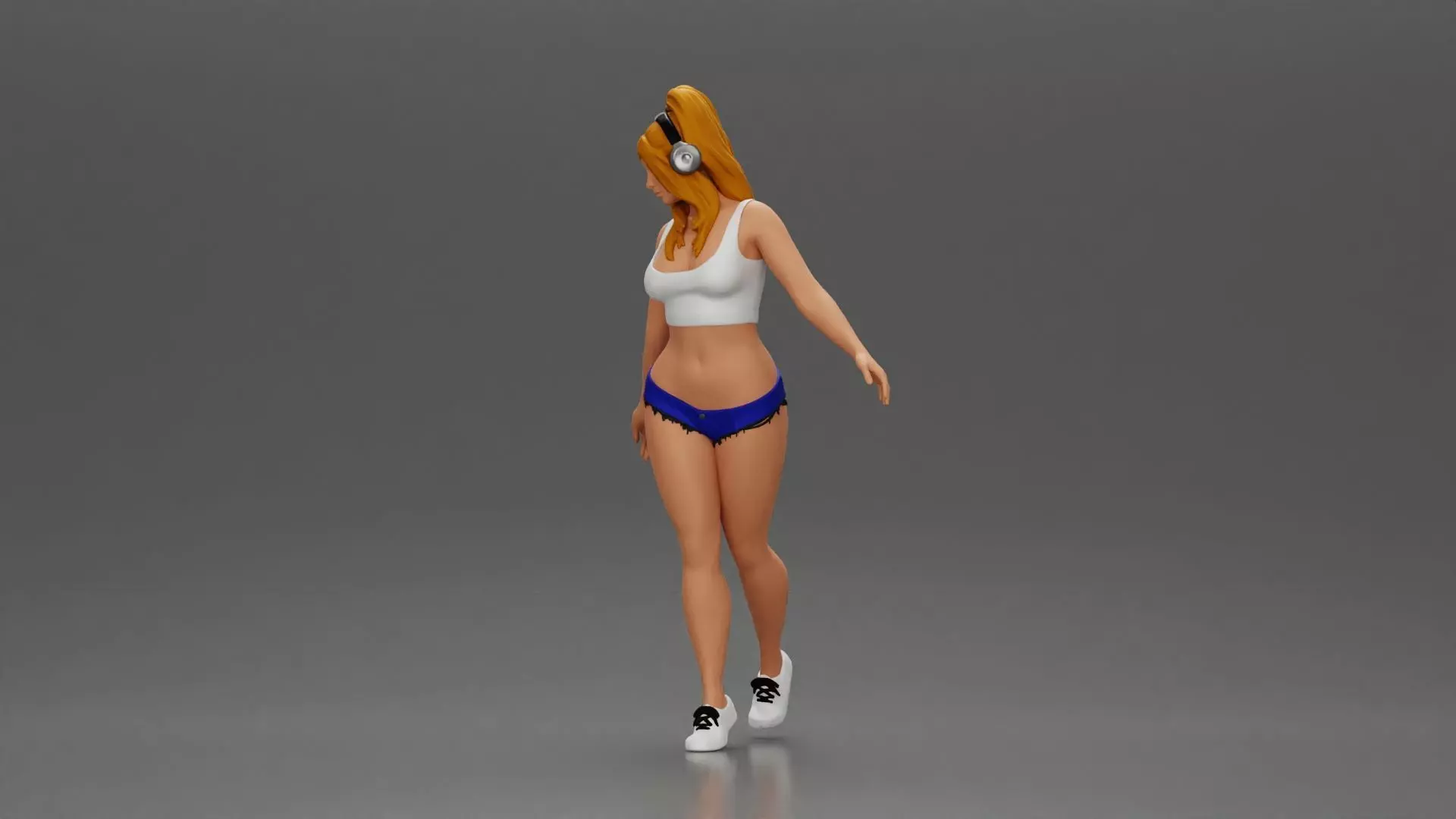 Girl embracing freedom rhythm grace and herself fully 3D print model_5