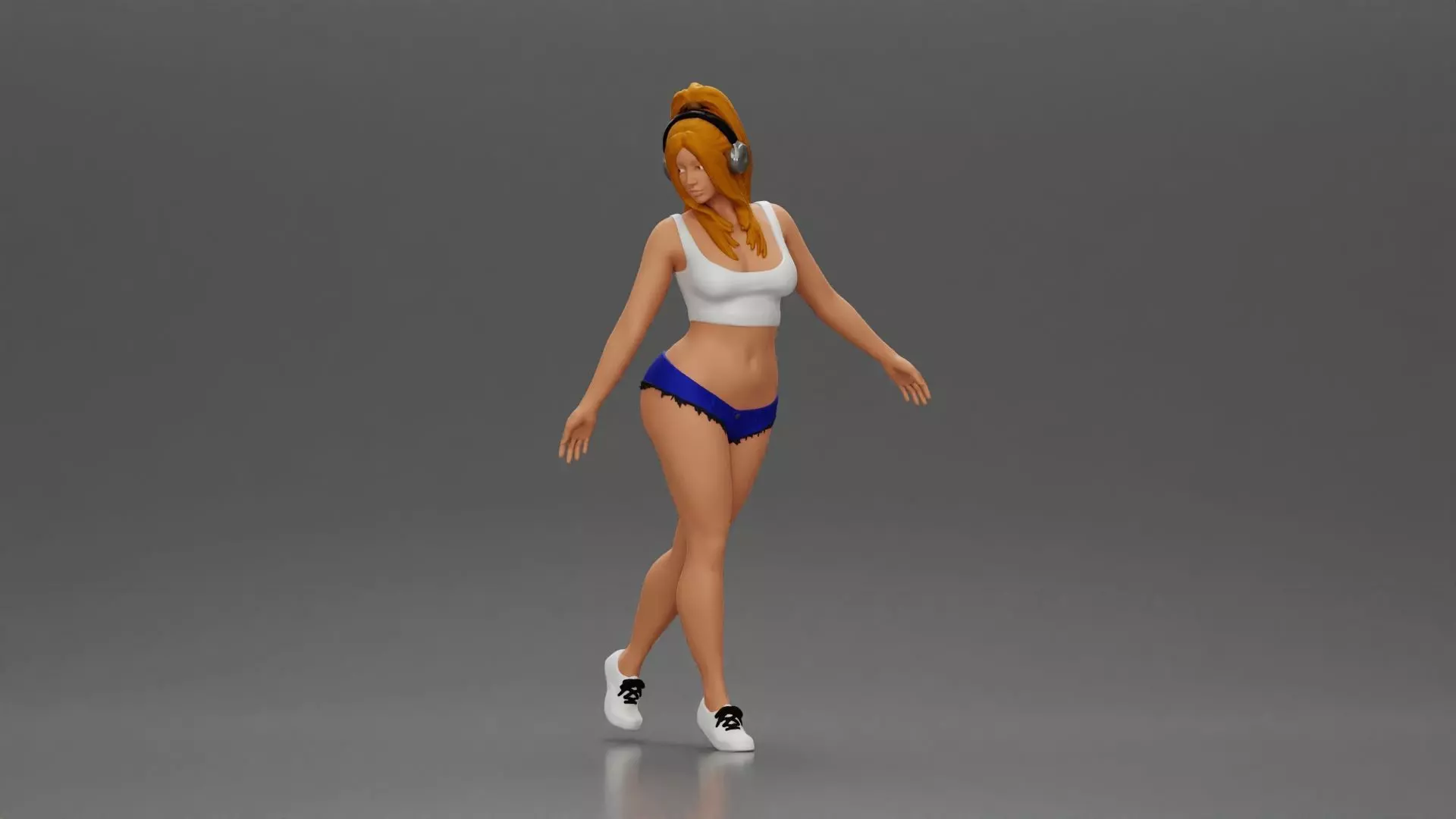 Girl embracing freedom rhythm grace and herself fully 3D print model_0