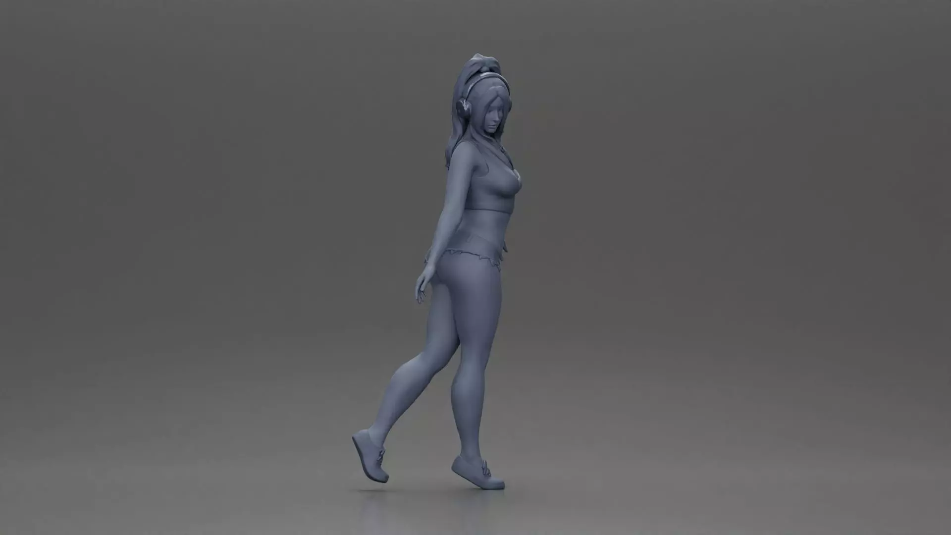 Girl embracing freedom rhythm grace and herself fully 3D print model_7