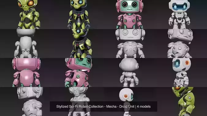 Stylized Sci-Fi Robot Collection - Mecha - Droid Unit