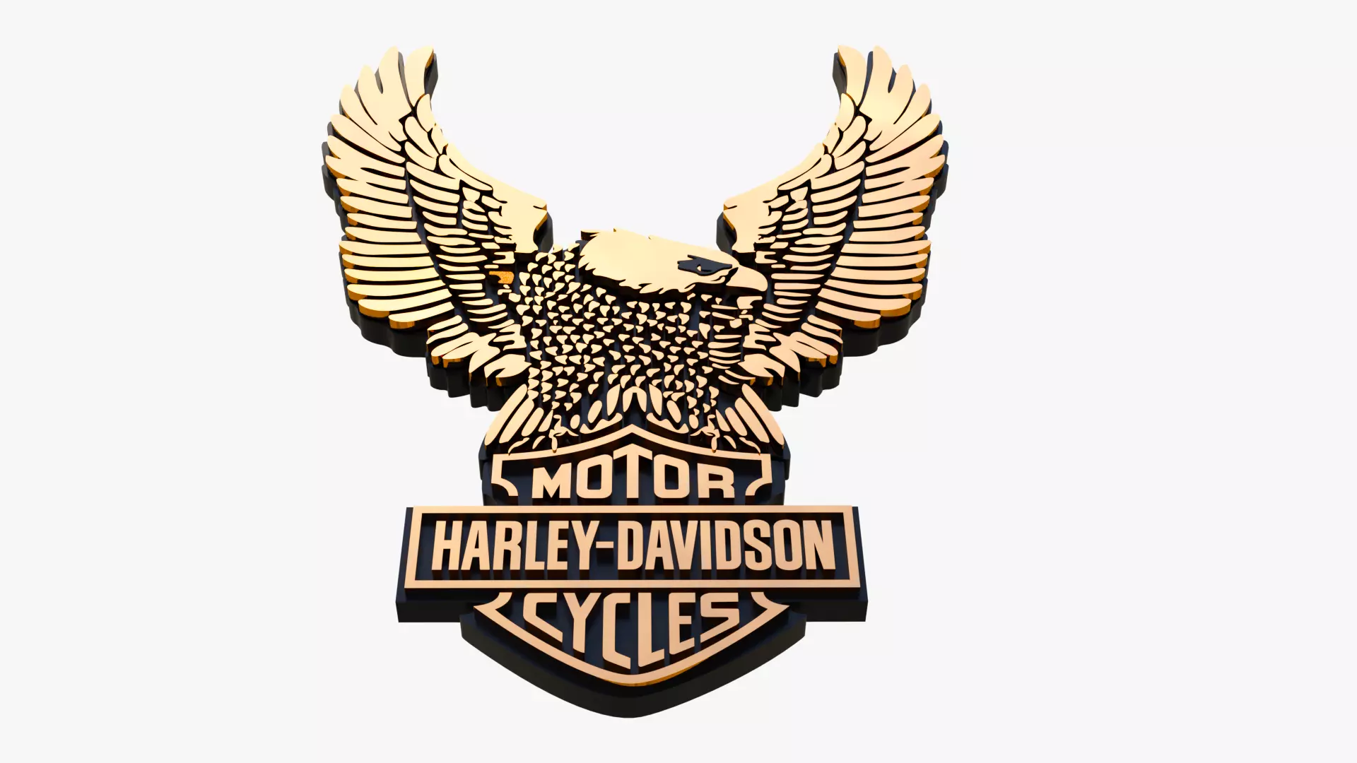 Harley Eagle Freedom Flight Motorcycle Badge 3D print model_4