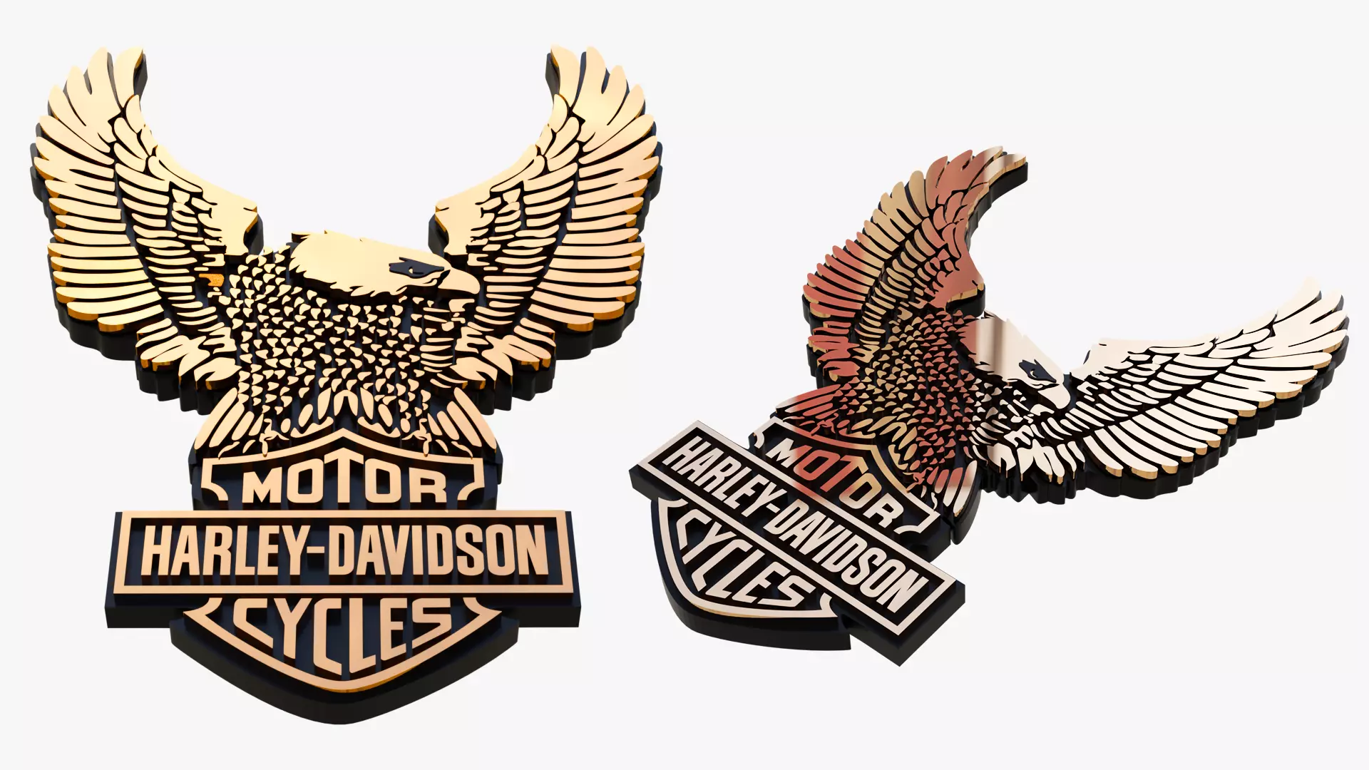 Harley Eagle Freedom Flight Motorcycle Badge 3D print model_0