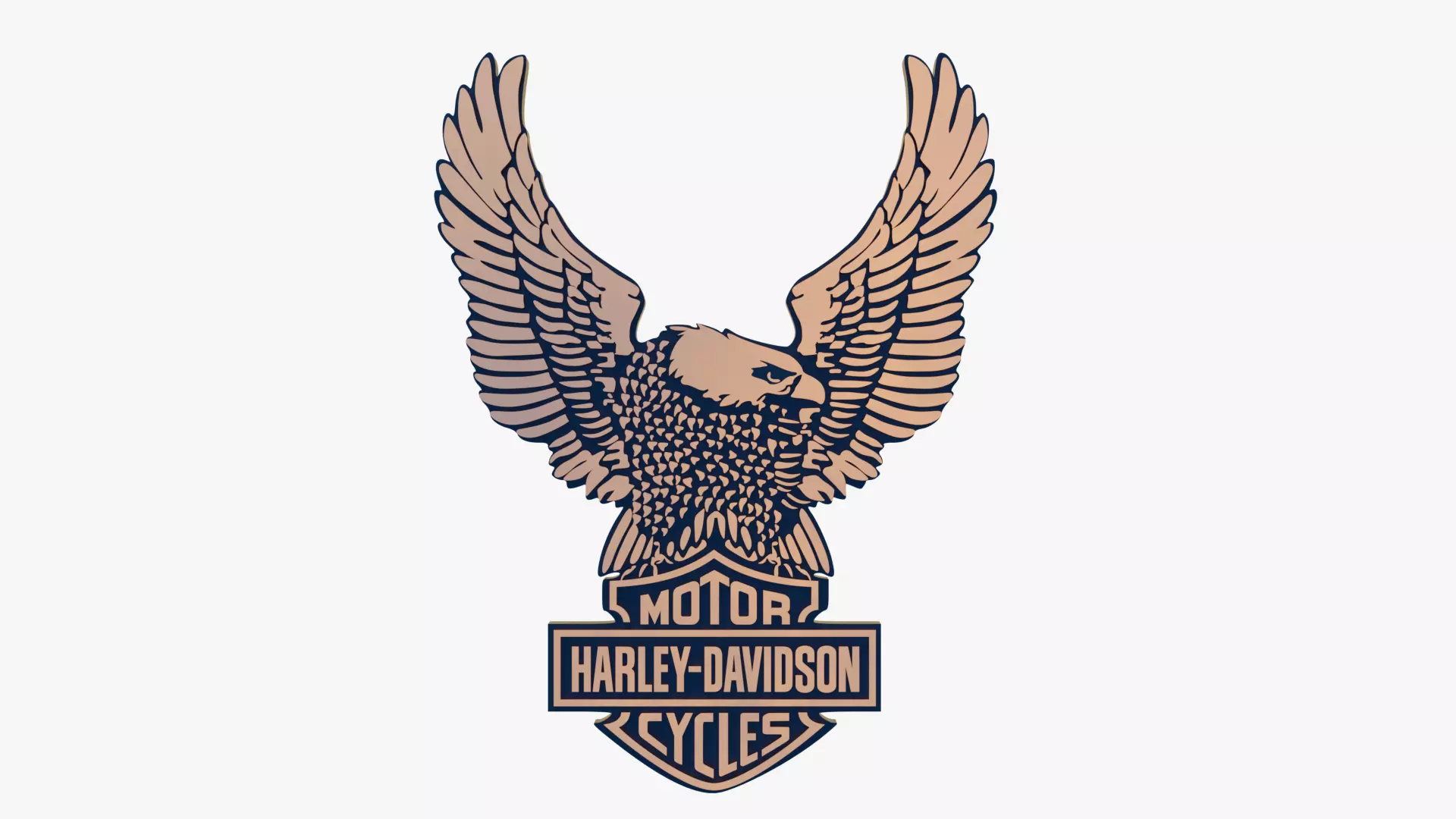 Harley Eagle Freedom Flight Motorcycle Badge 3D print model_2