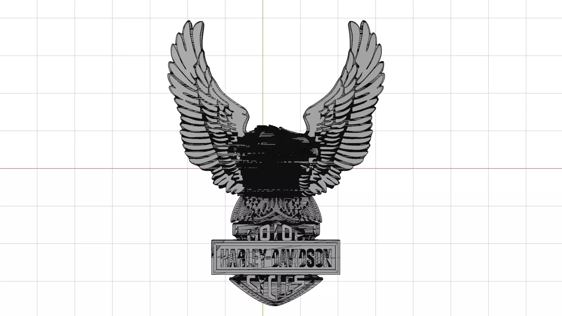 Harley Eagle Freedom Flight Motorcycle Badge 3D print model_7