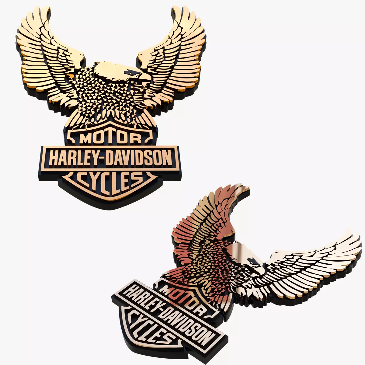 Harley Eagle Freedom Flight Motorcycle Badge 3D print model_1