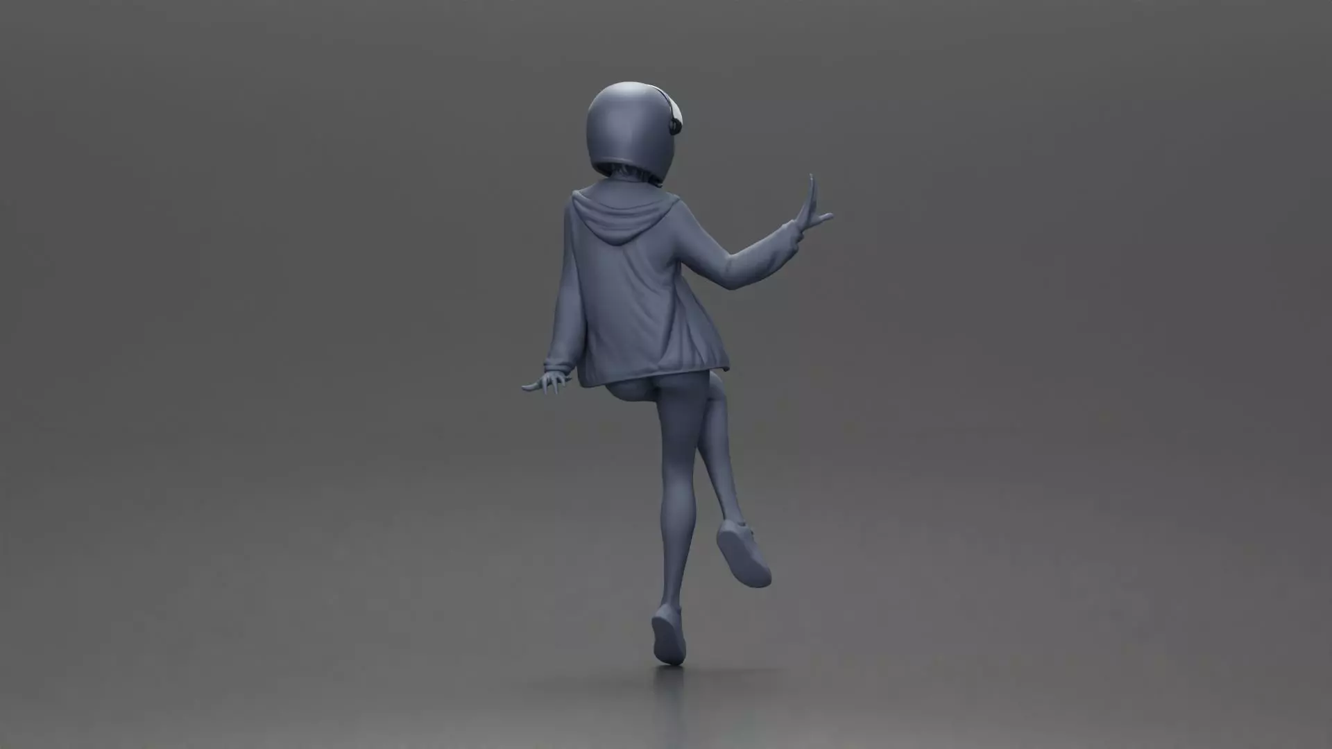 woman in Red Jacket and Helmet Sitting on the Motorbike 3D print model_9