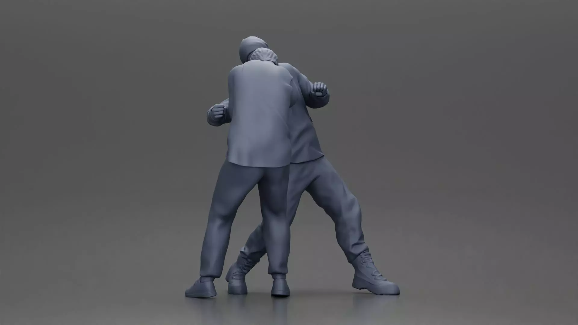 Asian Man in Hoodie Defending Against Attack in Intense Fight 3D print model_13