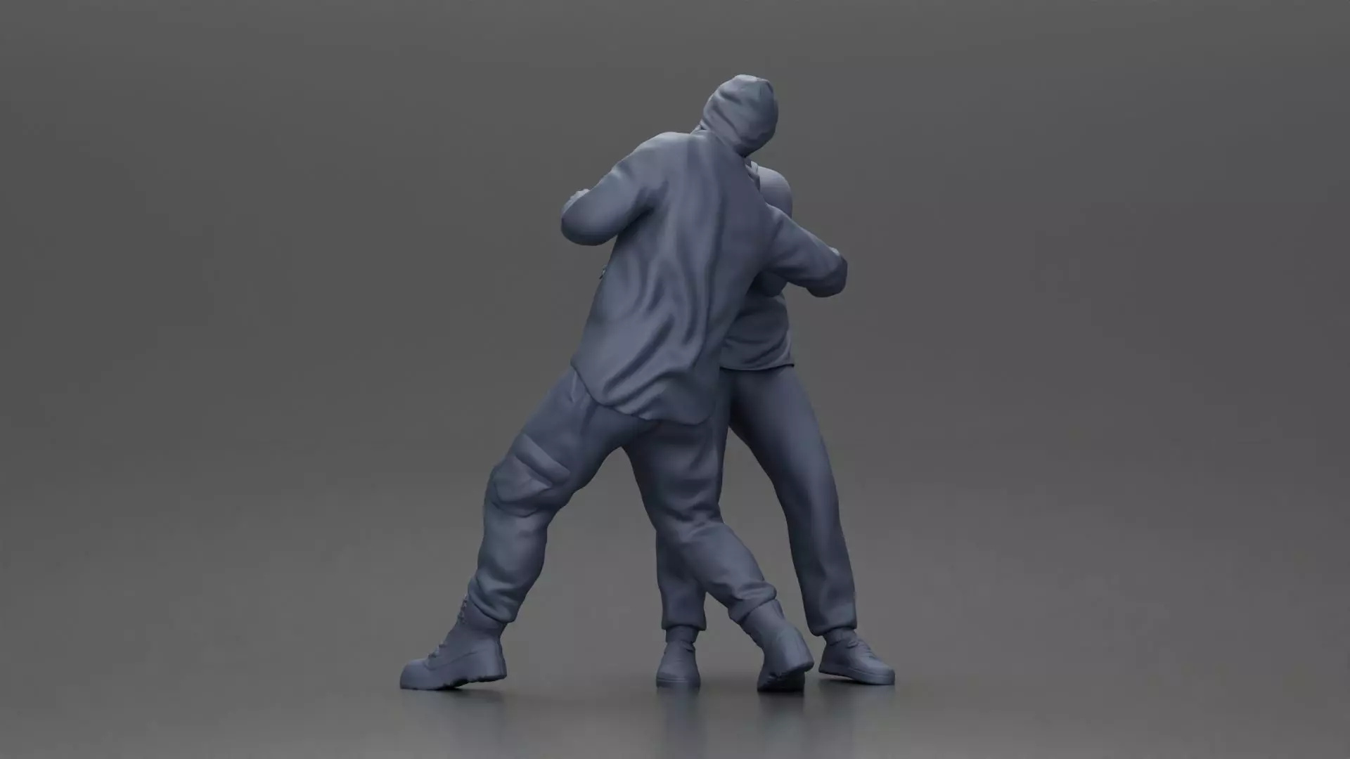 Asian Man in Hoodie Defending Against Attack in Intense Fight 3D print model_10