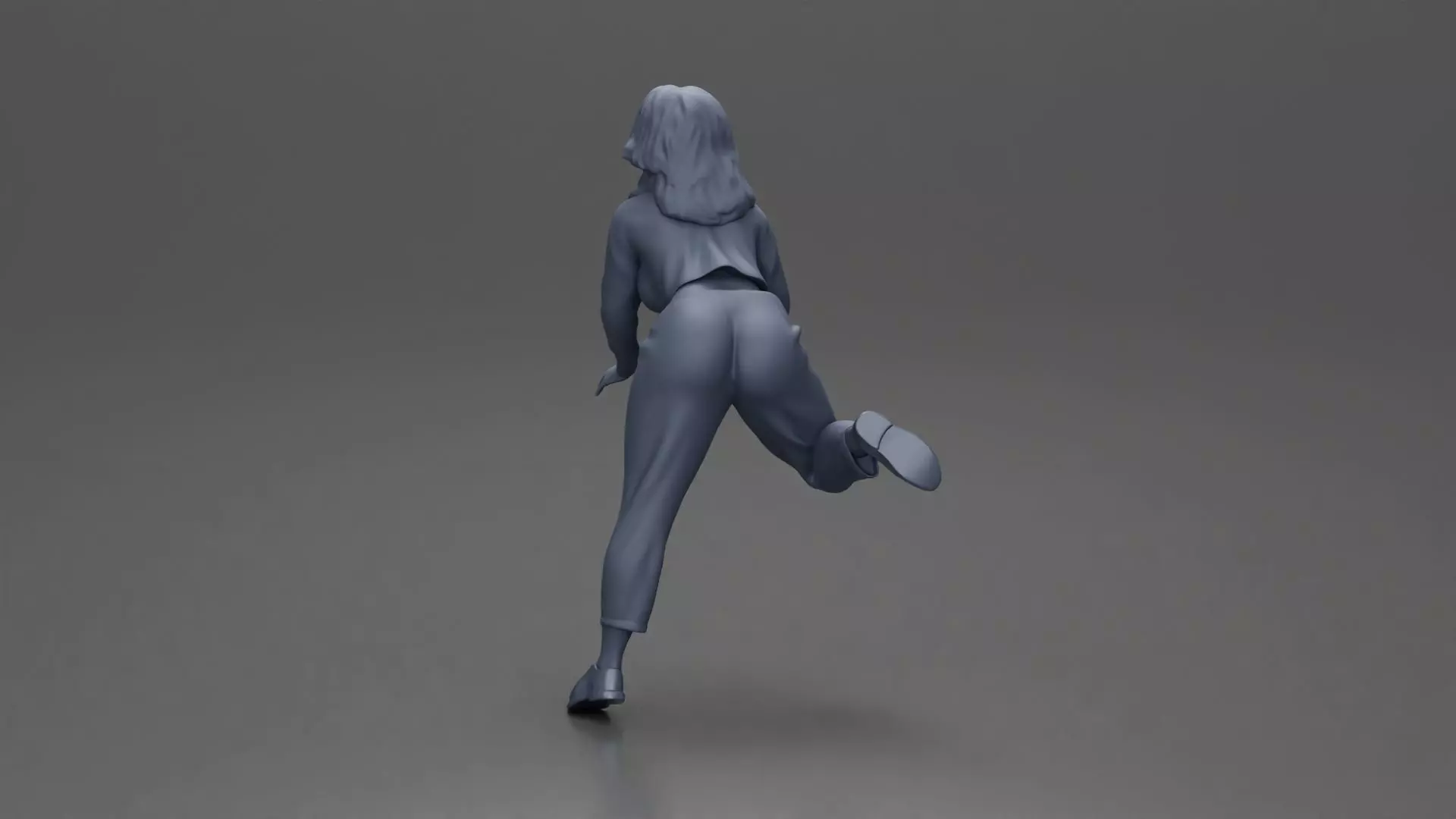 Woman in White Sweater and Black Pants Riding Motorcycle 3D print model_10