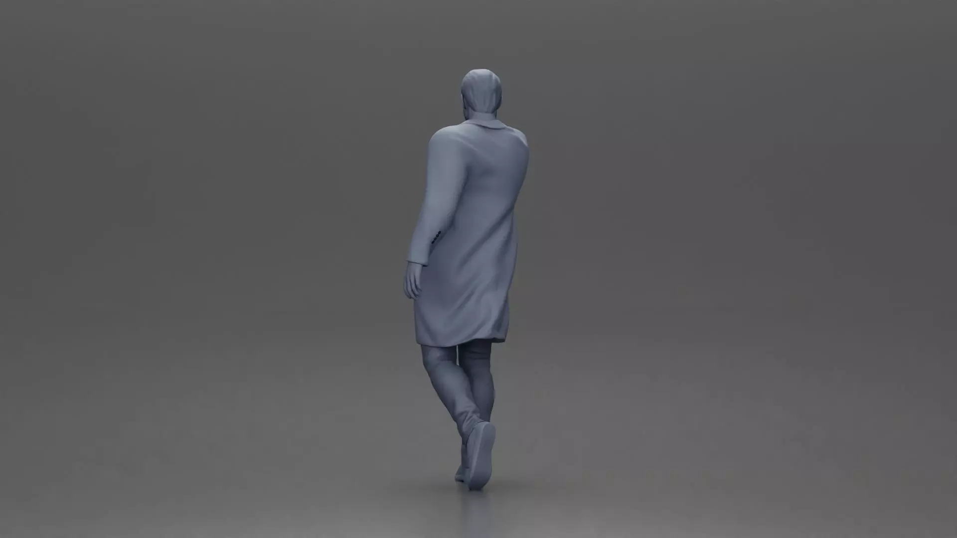 Man in Black Coat Aiming a Gun with Confident Stance 3D print model_10