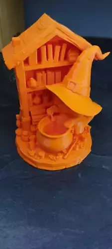 Chat avec Chaudron et Bibliotheque pour Halloween