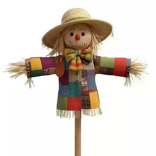 Charming Garden Scarecrow 3D Model Festive Fall Prop
