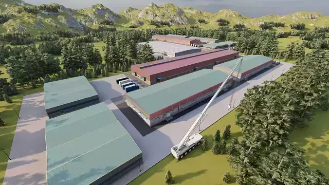 Industrial Factory-Factory building 3D model