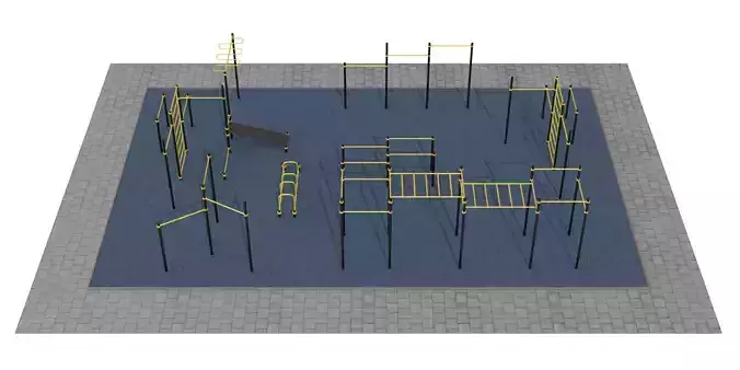 Sports ground with pull up bars