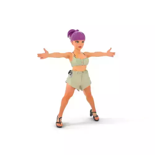 Vibrant Purple Hair Character model pack