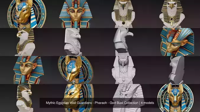 Mythic Egyptian Wall Guardians - Pharaoh - God Bust Collection