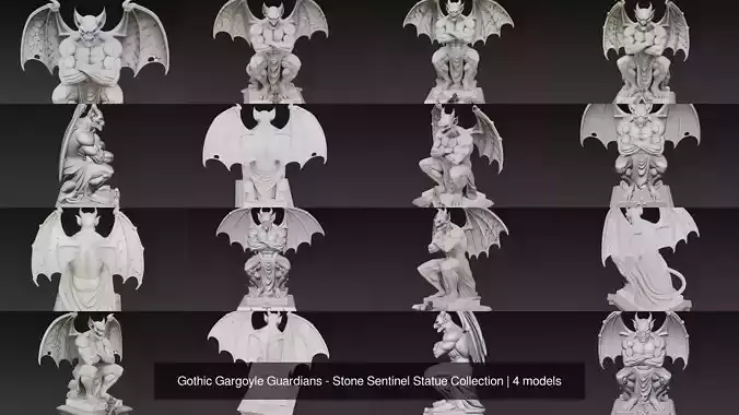 Gothic Gargoyle Guardians - Stone Sentinel Statue Collection