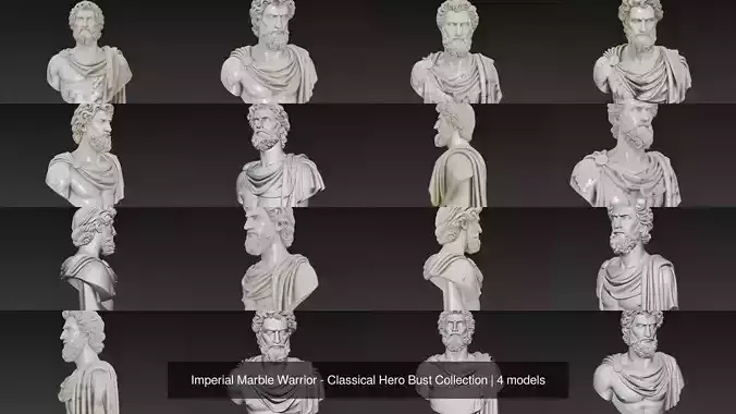 Imperial Marble Warrior - Classical Hero Bust Collection