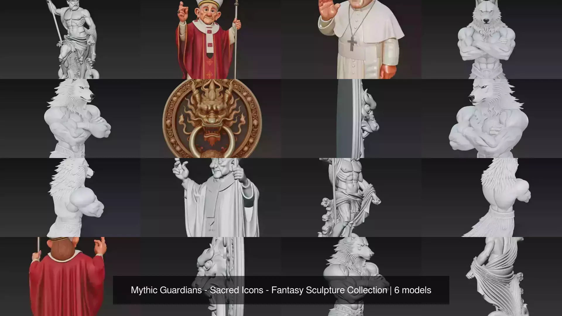 Mythic Guardians - Sacred Icons - Fantasy Sculpture Collection _1