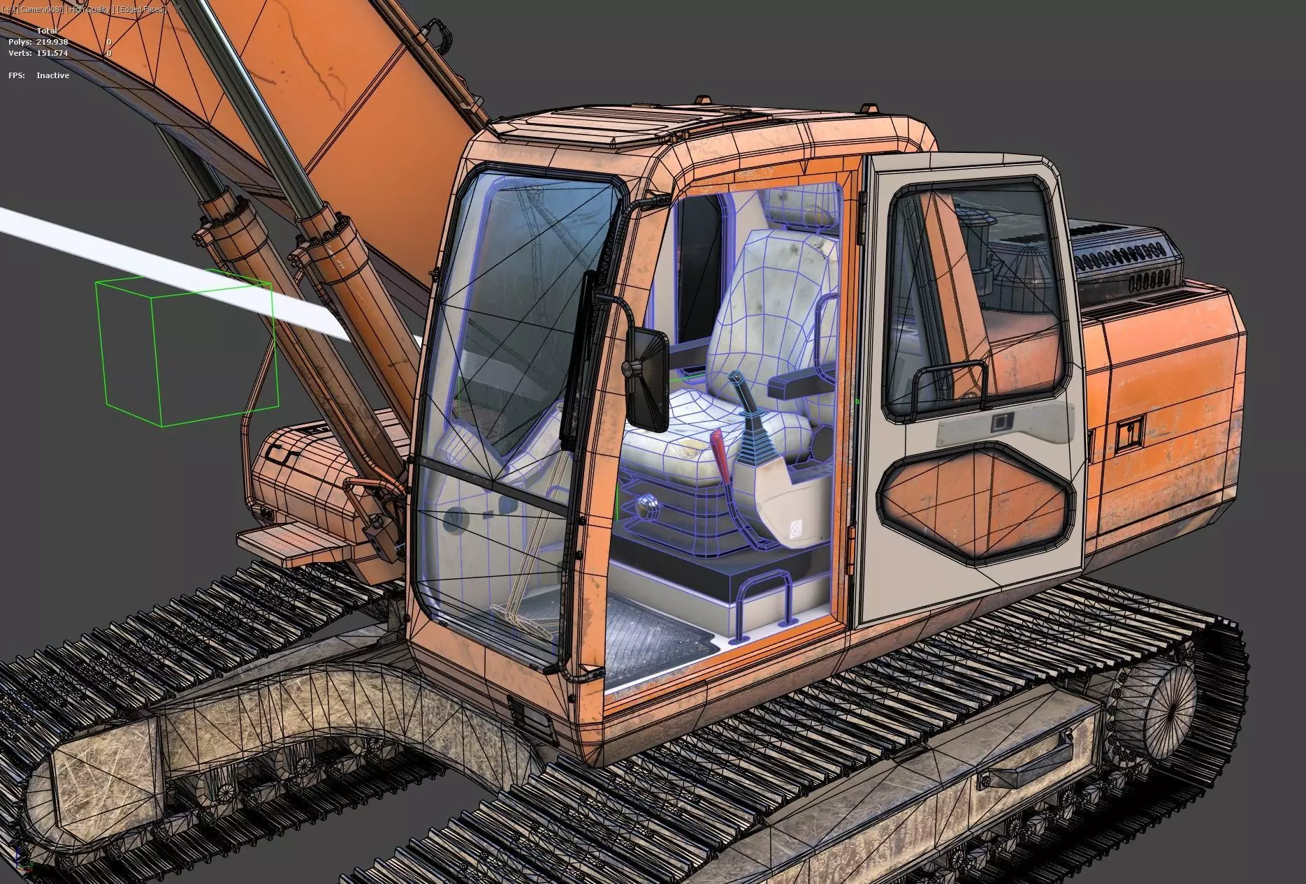 Generic PBR Rigged Excavator Low-poly 3D model_19