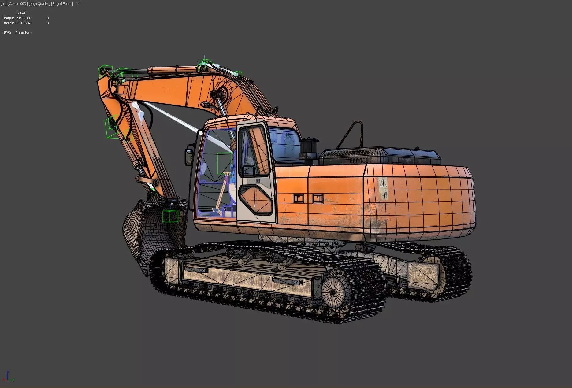 Generic PBR Rigged Excavator Low-poly 3D model_15