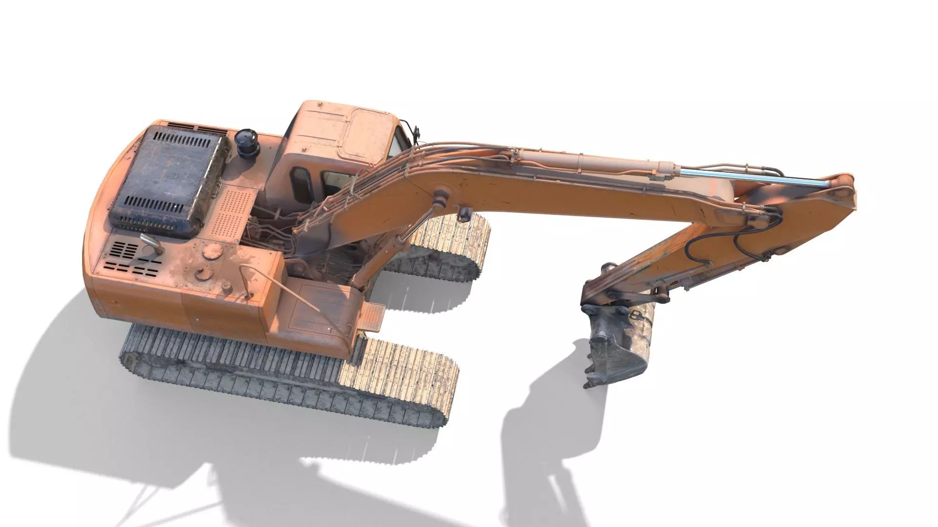 Generic PBR Rigged Excavator Low-poly 3D model_4