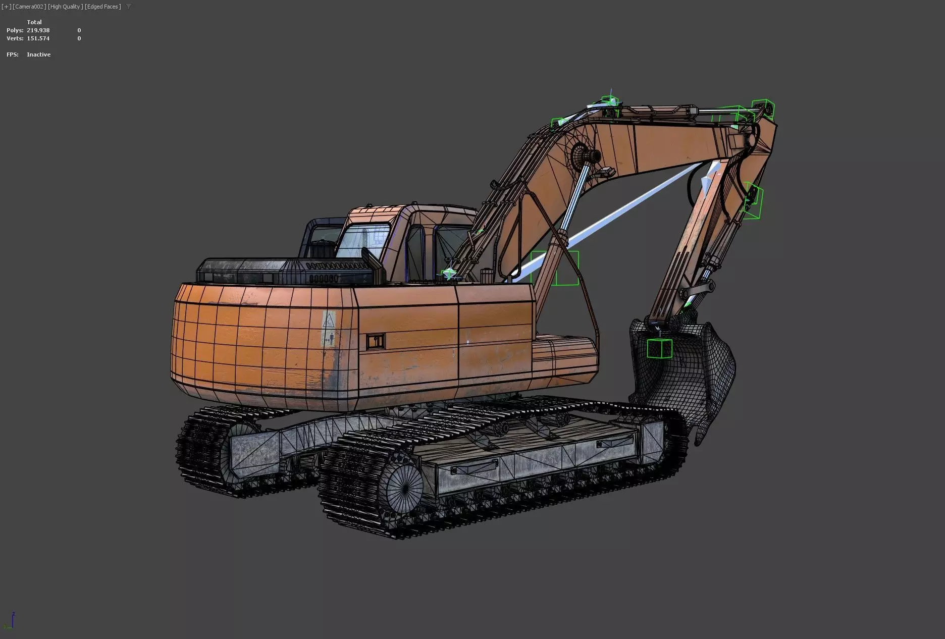 Generic PBR Rigged Excavator Low-poly 3D model_14