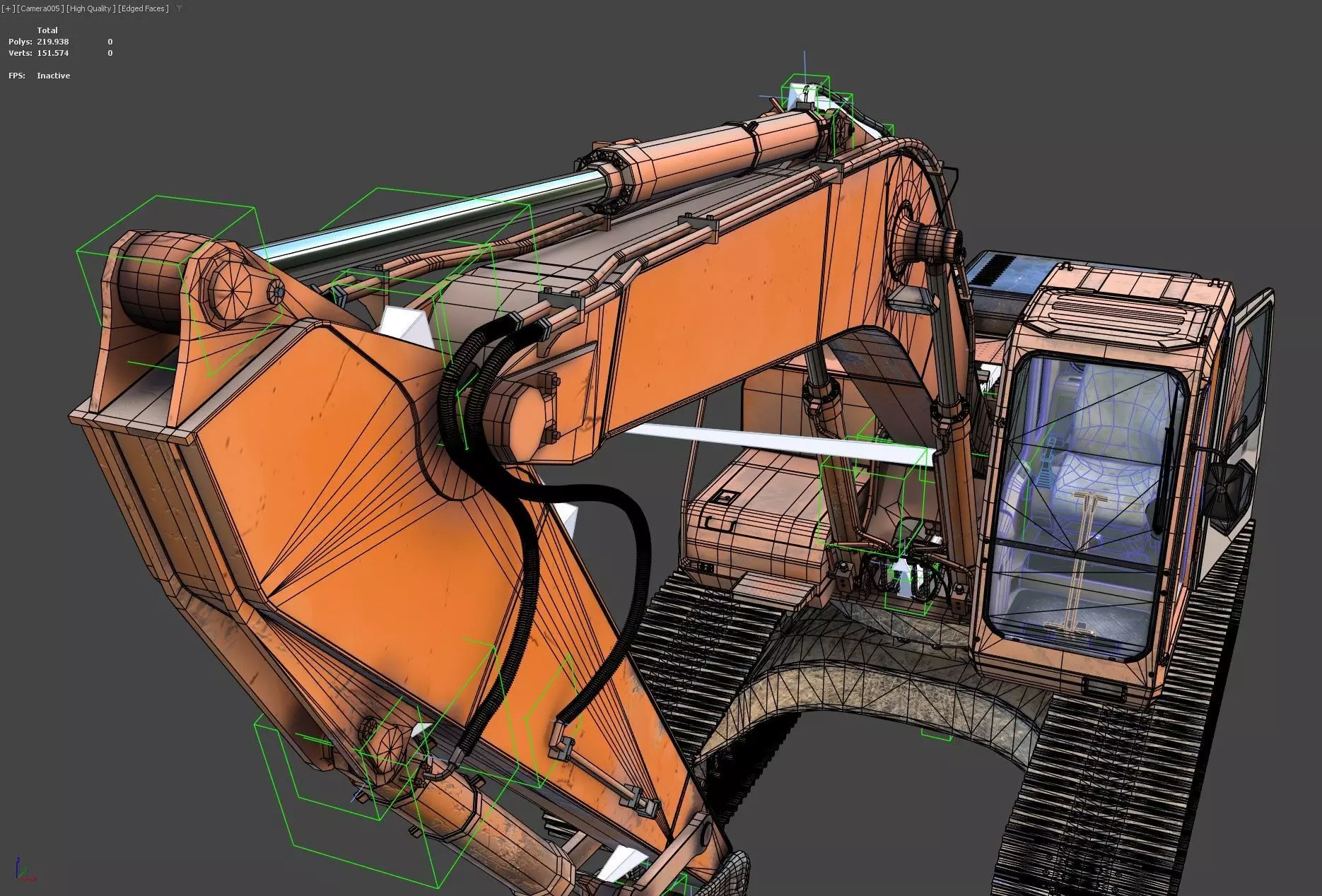 Generic PBR Rigged Excavator Low-poly 3D model_18