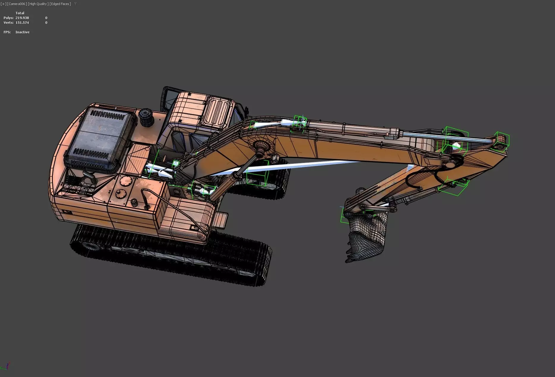 Generic PBR Rigged Excavator Low-poly 3D model_17