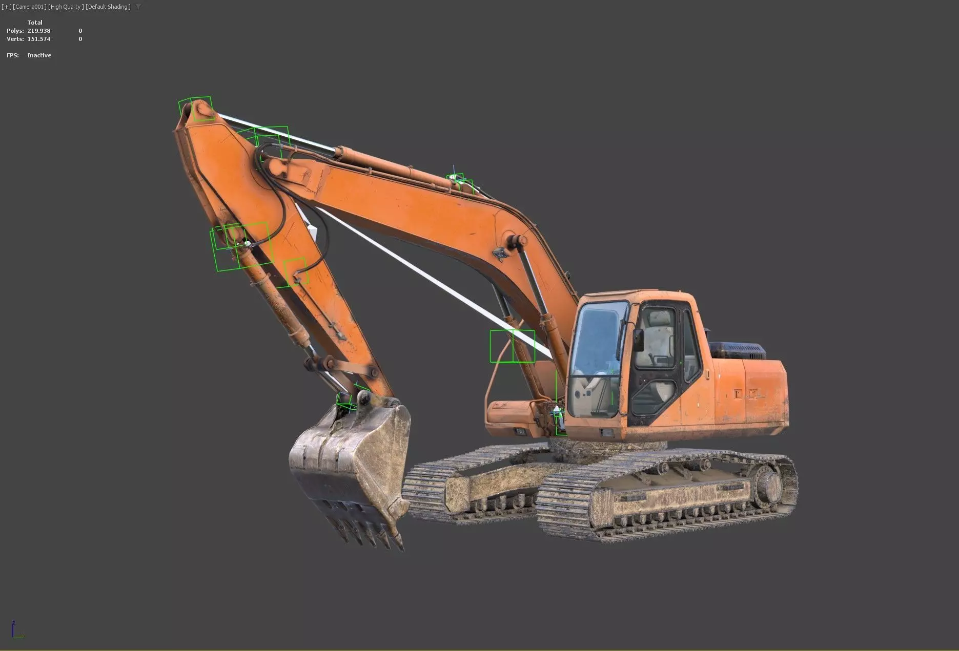 Generic PBR Rigged Excavator Low-poly 3D model_8
