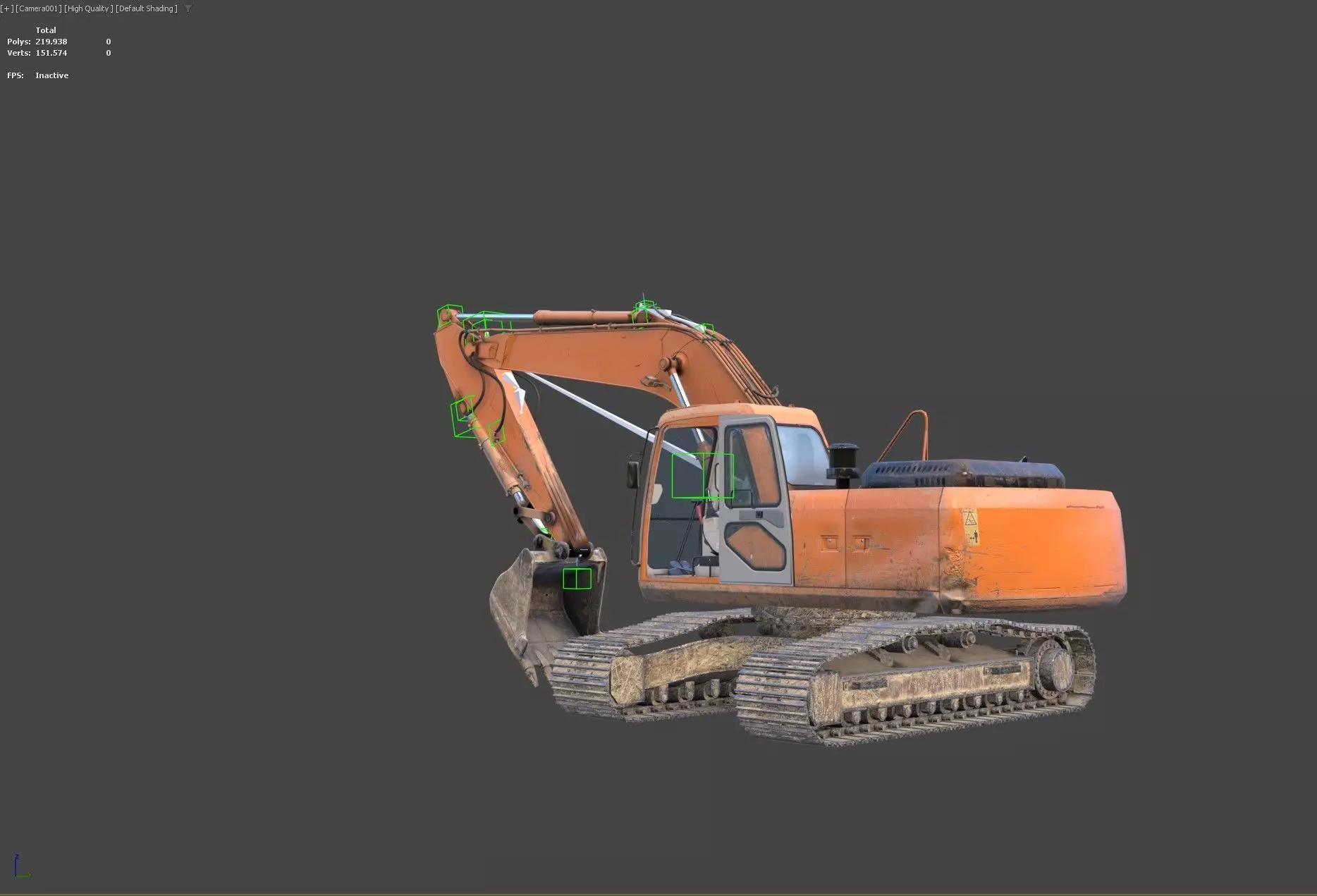 Generic PBR Rigged Excavator Low-poly 3D model_12