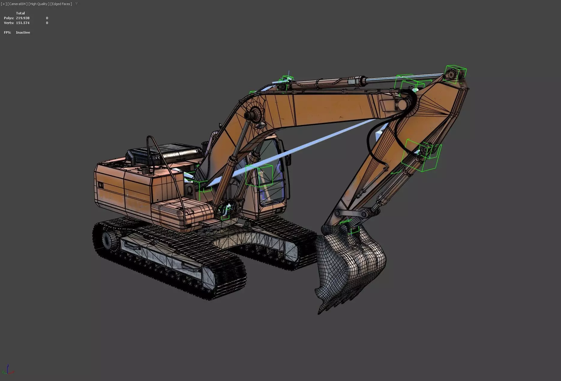 Generic PBR Rigged Excavator Low-poly 3D model_16
