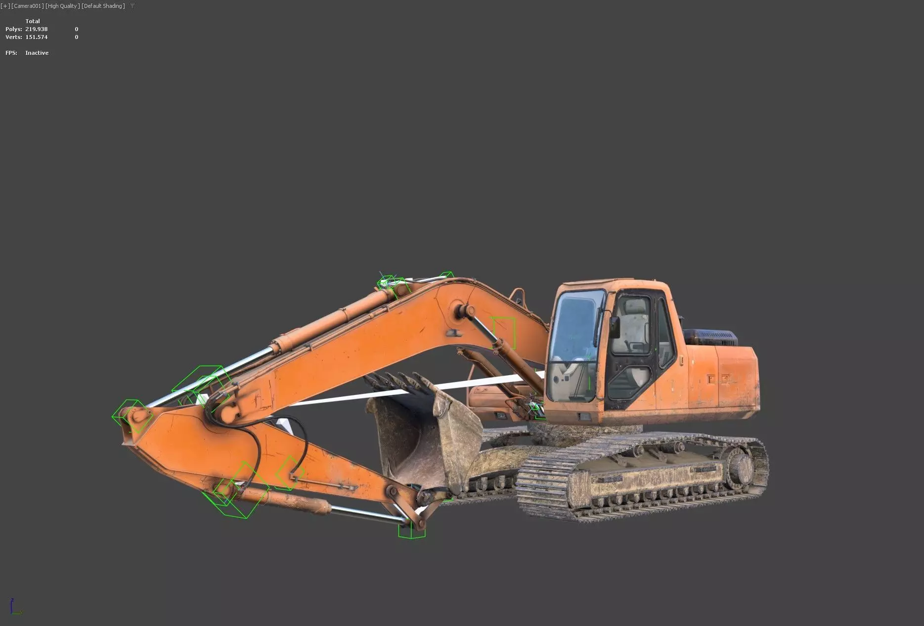 Generic PBR Rigged Excavator Low-poly 3D model_10