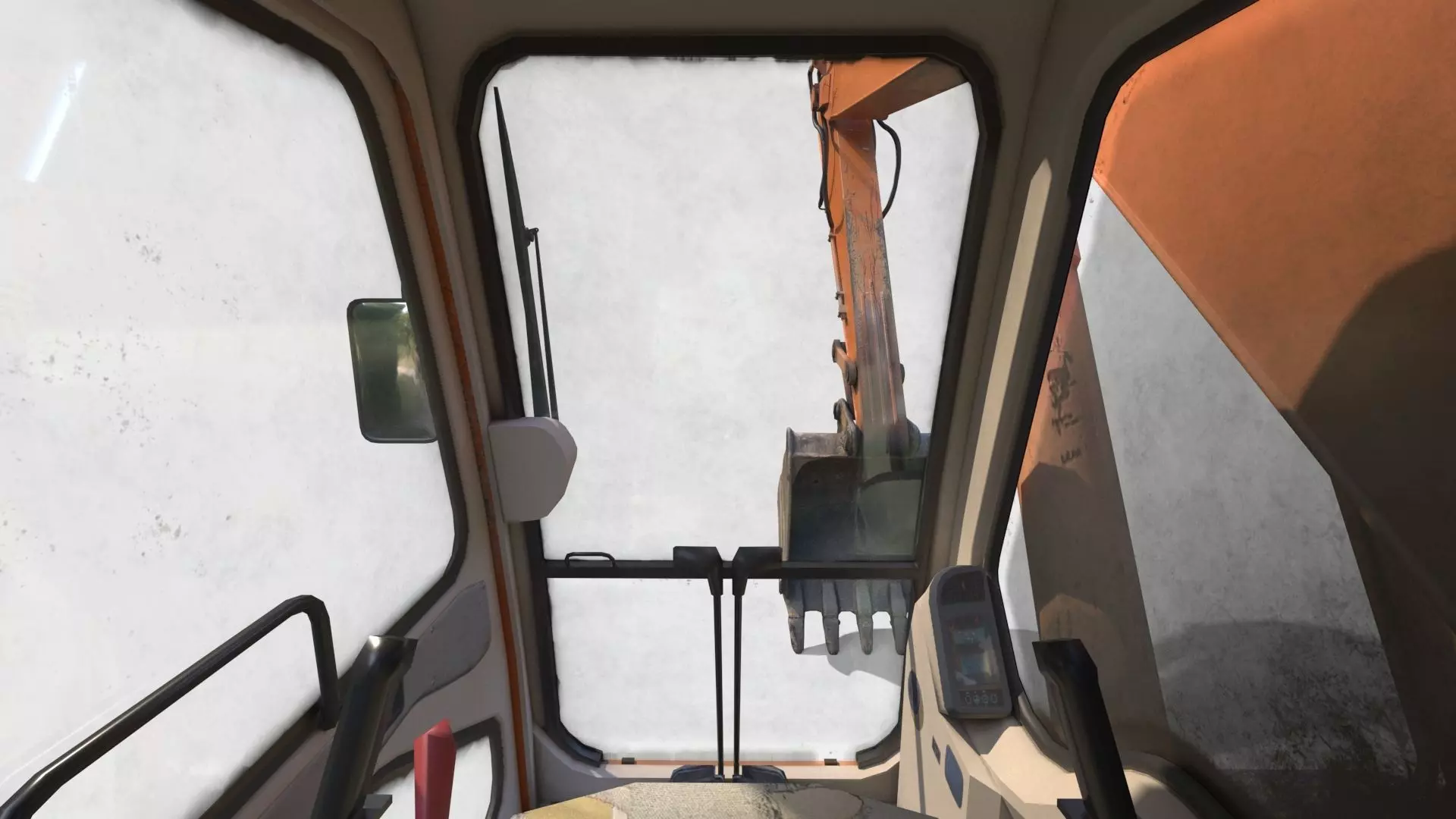 Generic PBR Rigged Excavator Low-poly 3D model_7