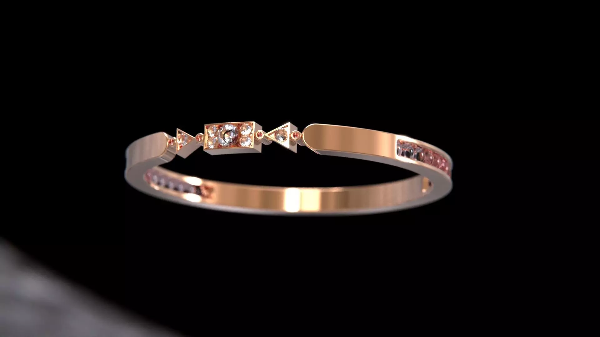 Crystal Geometry ring 3D model_9