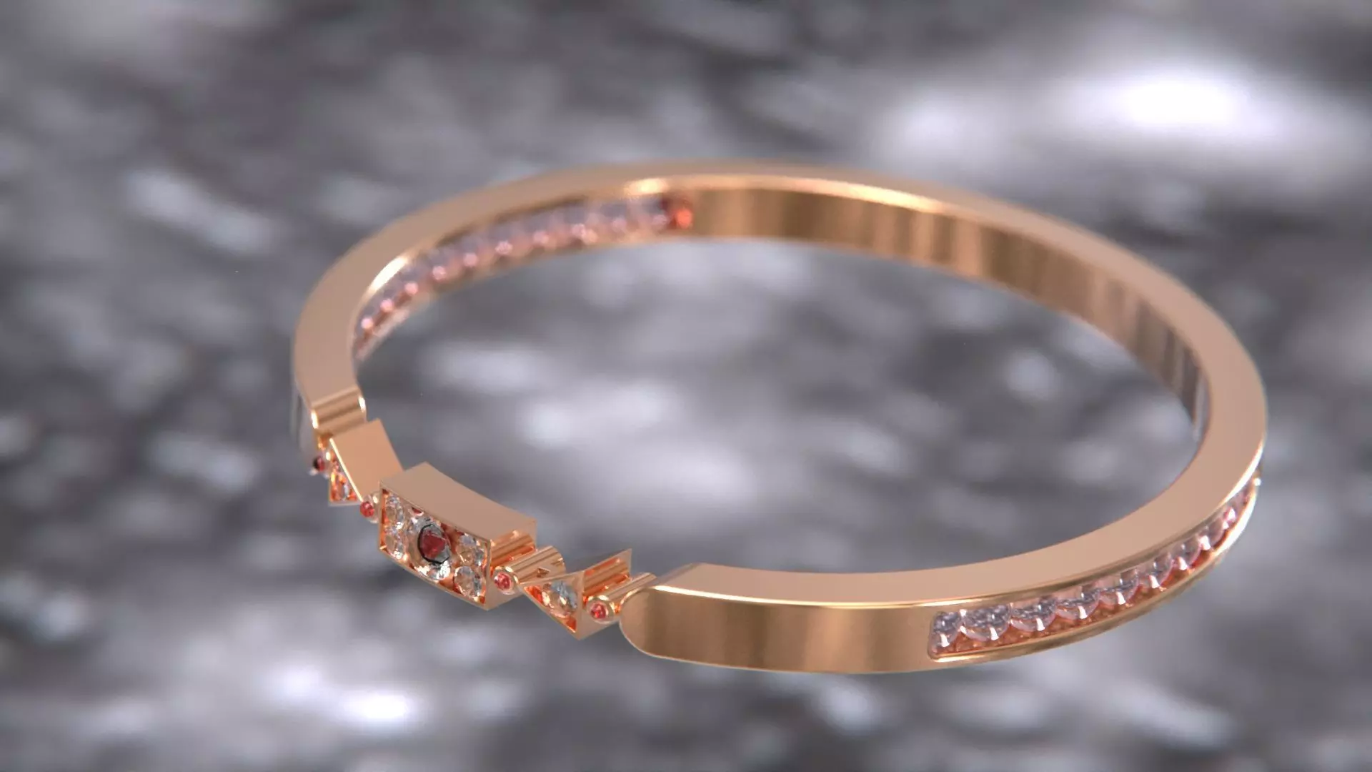 Crystal Geometry ring 3D model_6