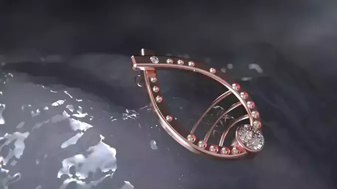 Woman ringstone earring