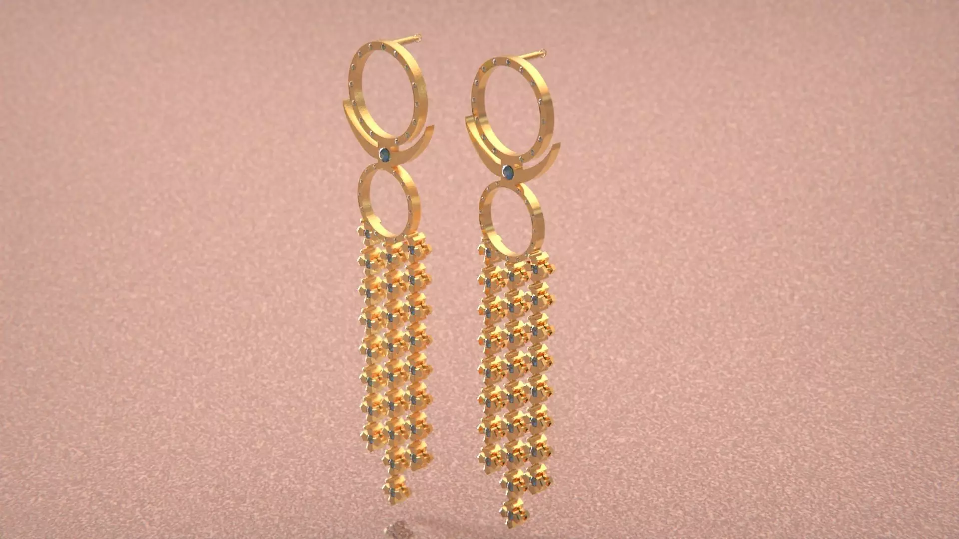 Earrings woman design 3D model_0