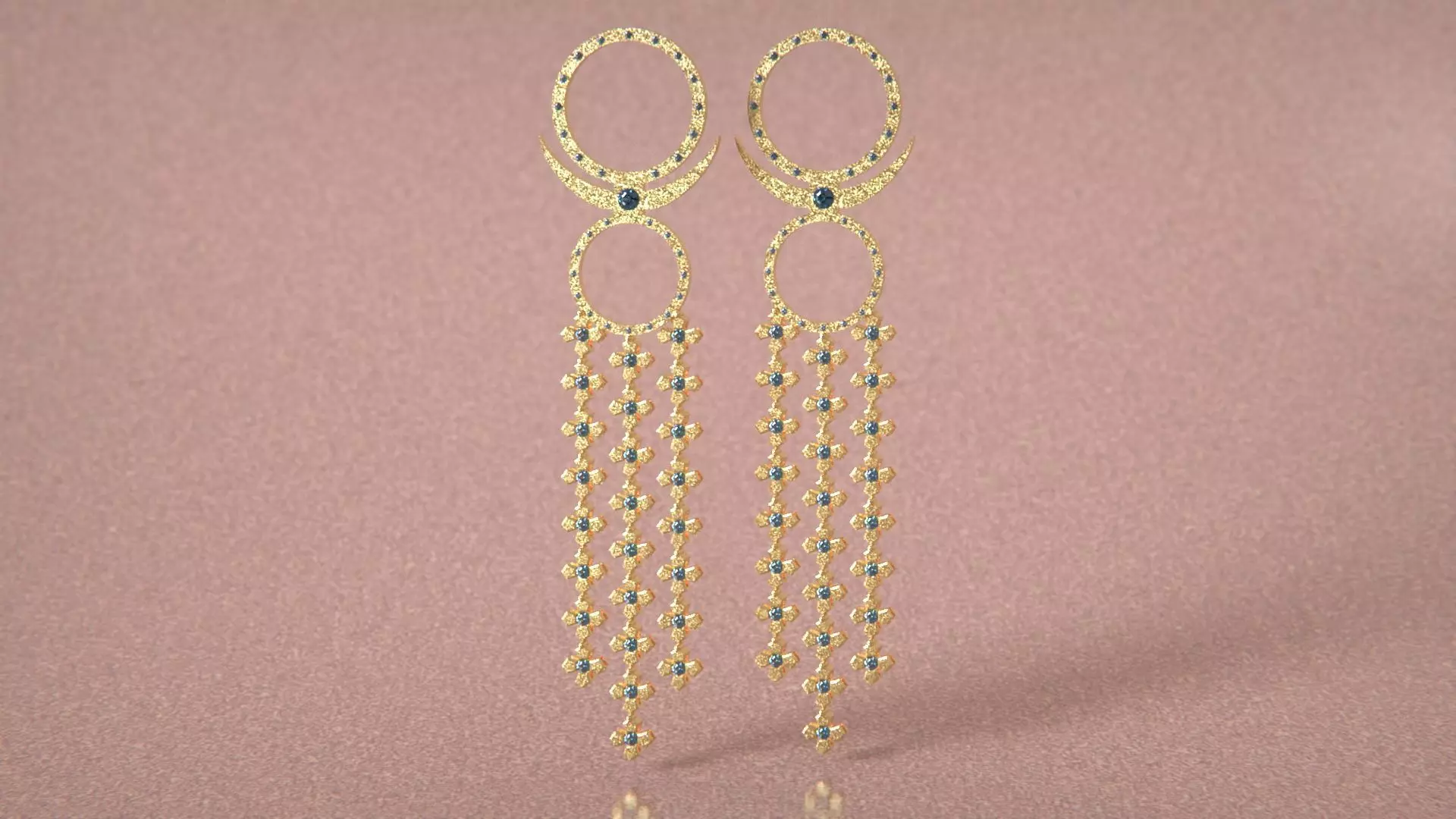 Earrings woman design 3D model_10