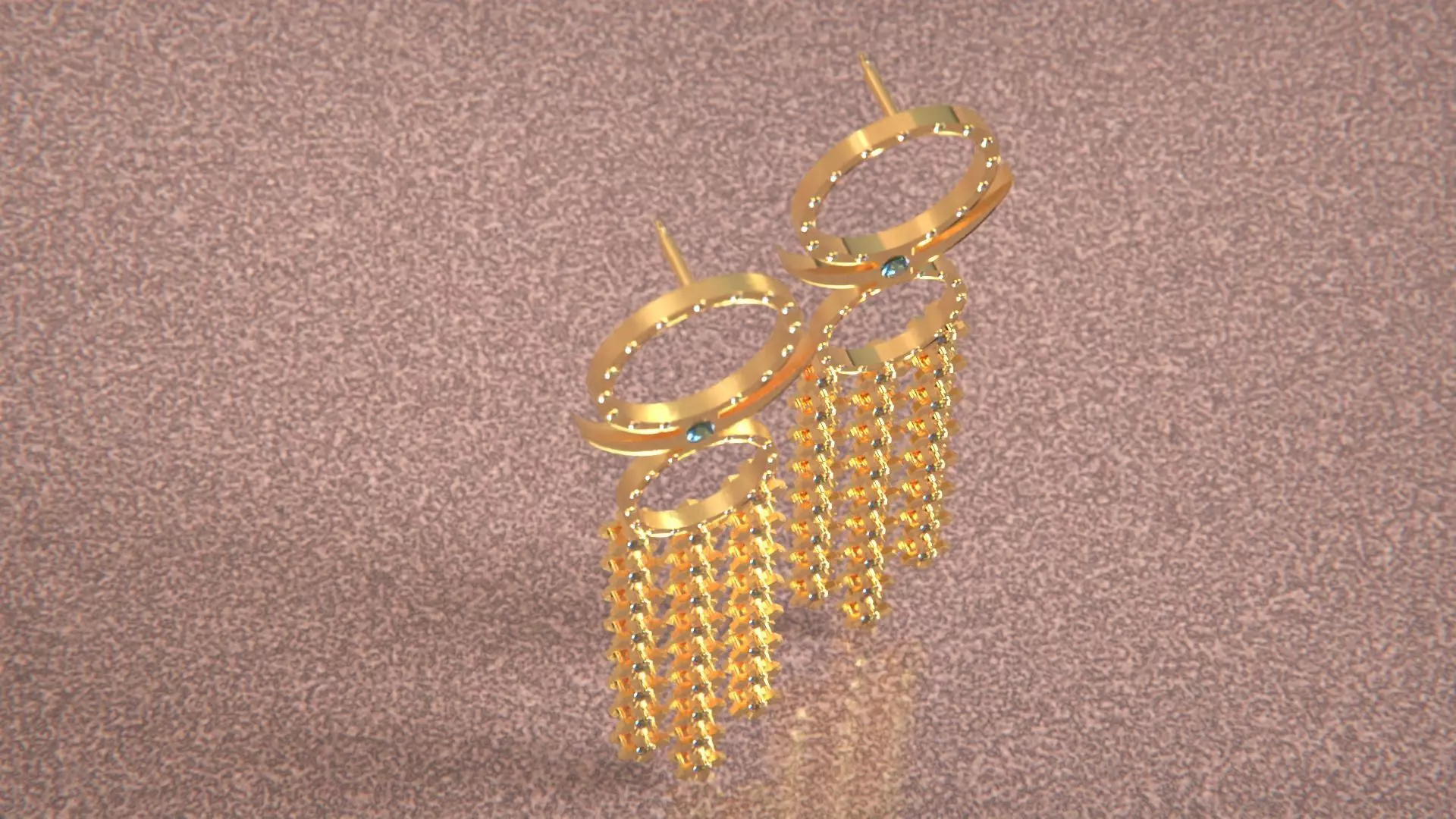 Earrings woman design 3D model_2