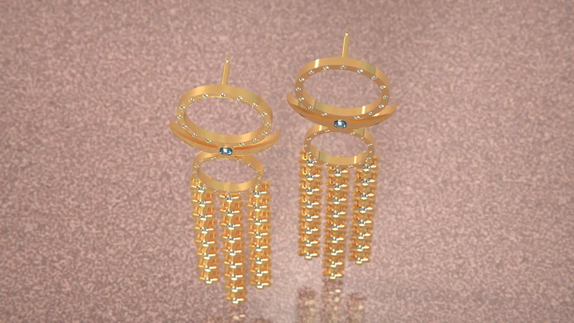 Earrings woman design 3D model_7
