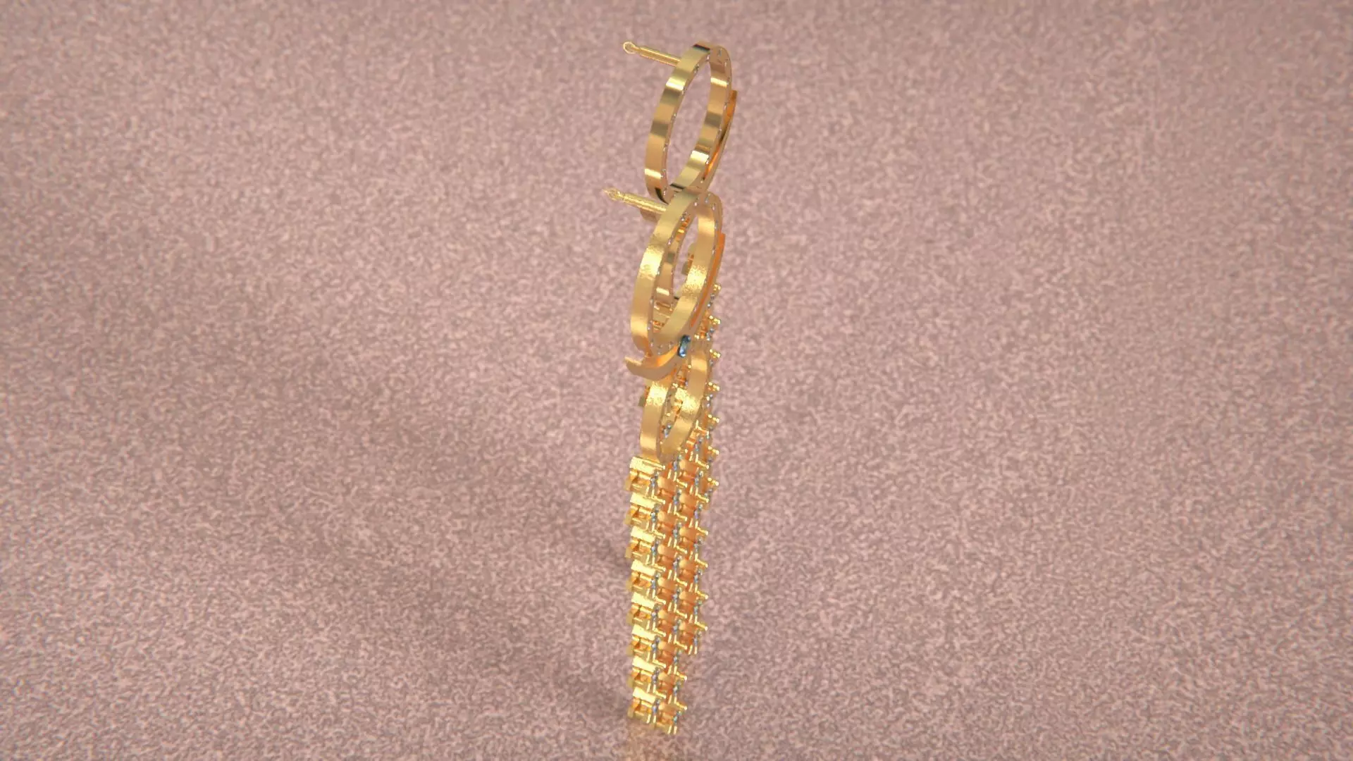 Earrings woman design 3D model_6